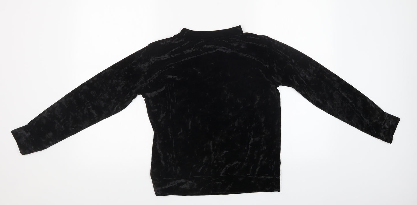 Nikka Womens Black  Velvet Basic T-Shirt Size S