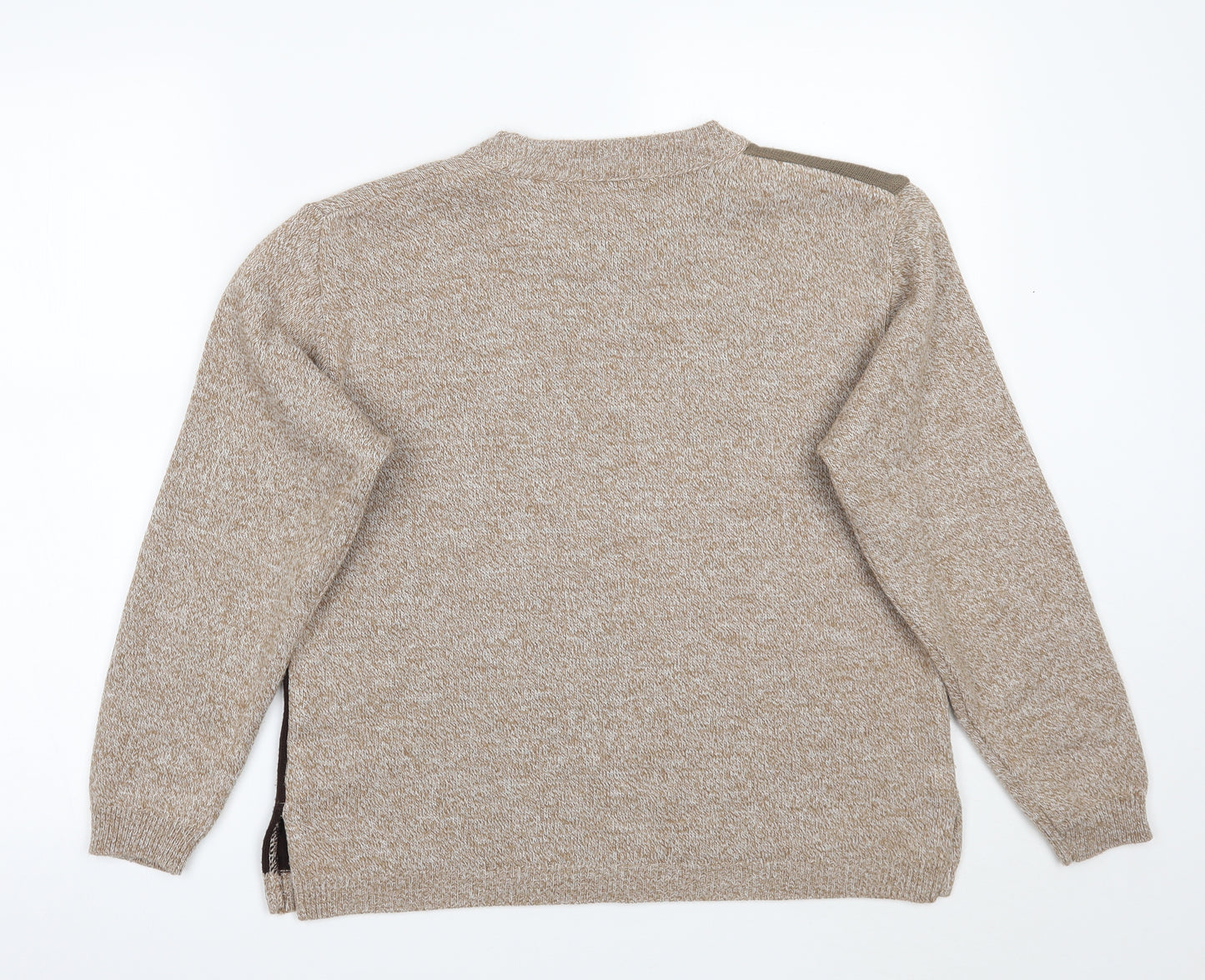 Envy Womens Beige Striped  Pullover Jumper Size M