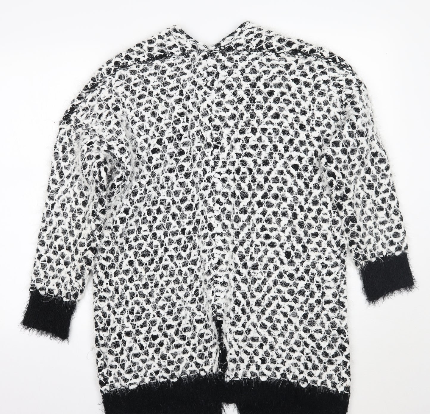 Sugar Crisp Womens Black Geometric  Cape Jumper Size M