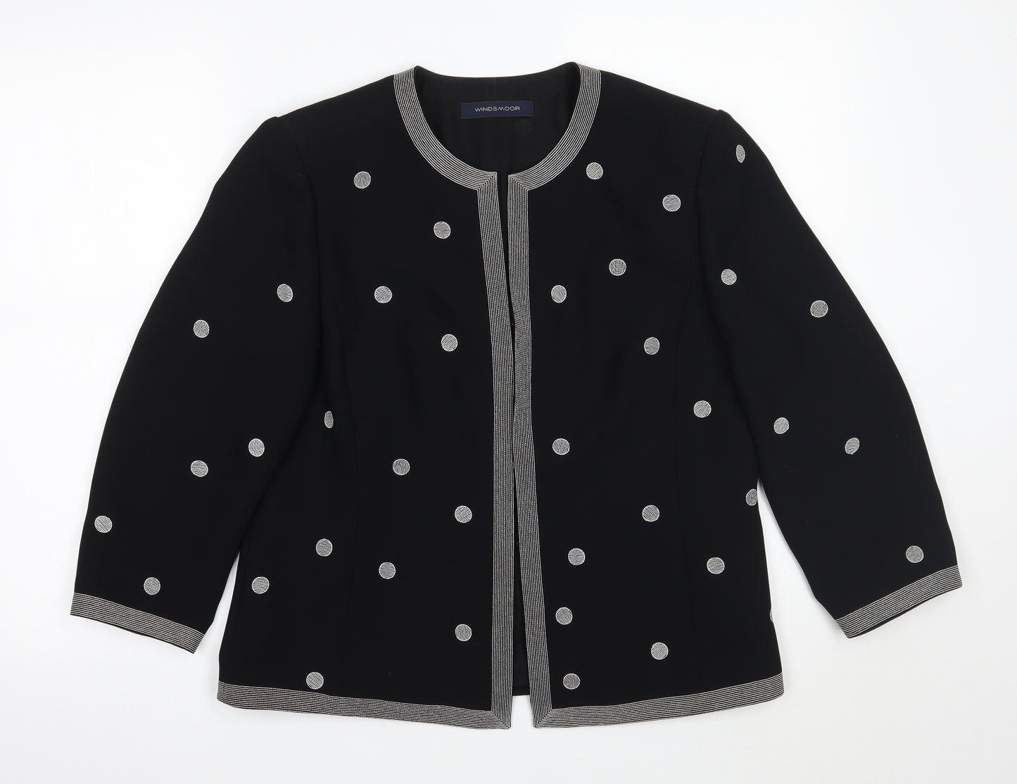 Windsmoor Womens Black Geometric  Jacket Blazer Size 10