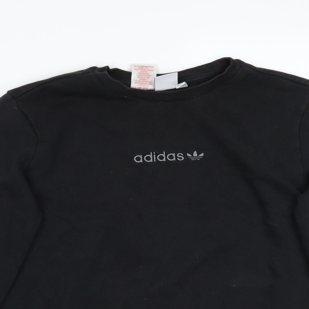 adidas Girls Black  Rayon Pullover Jumper Size 13 Years