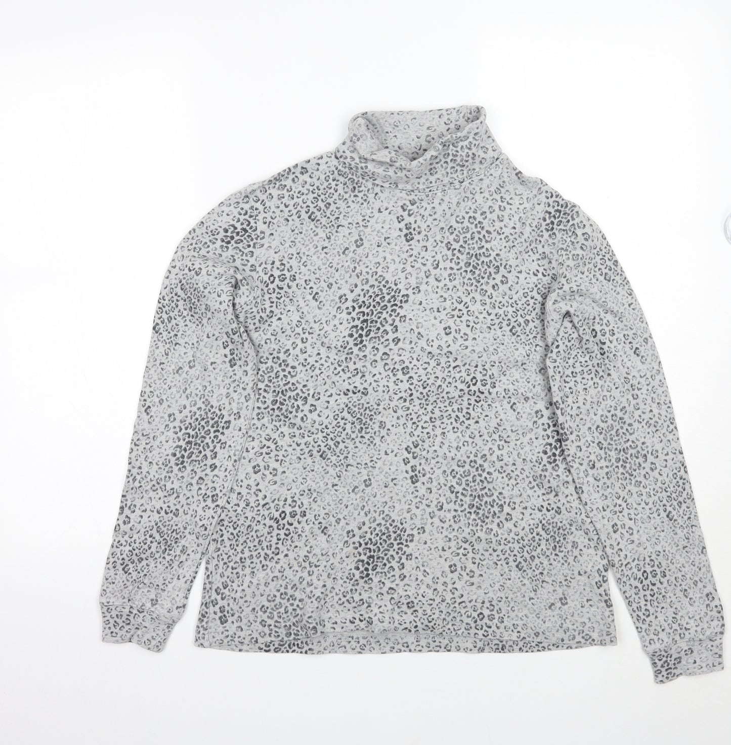 Classic Elements Womens Grey Animal Print  Pullover Jumper Size S