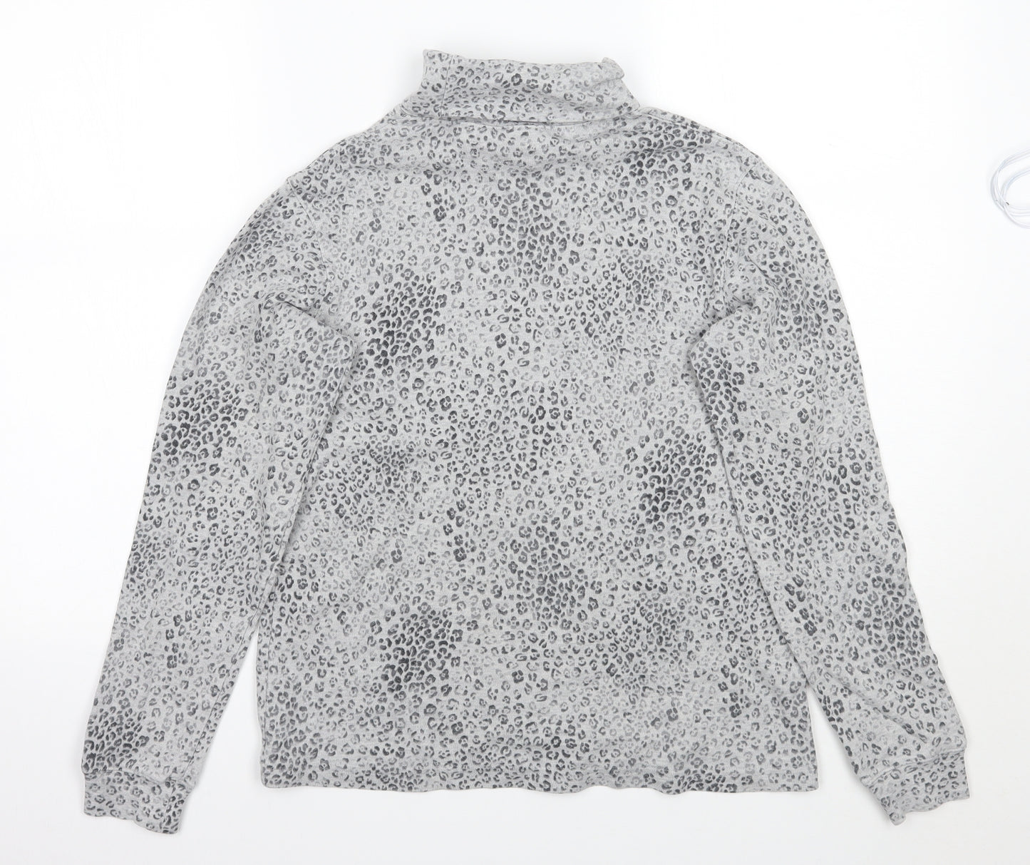Classic Elements Womens Grey Animal Print  Pullover Jumper Size S