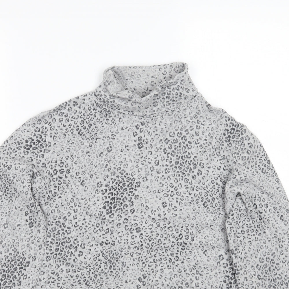 Classic Elements Womens Grey Animal Print  Pullover Jumper Size S