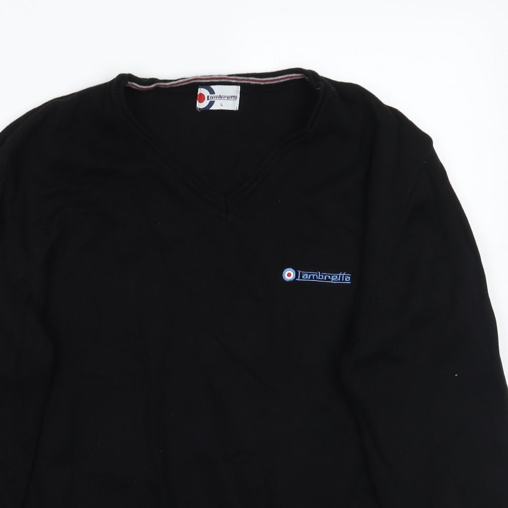 Lambretta Mens Black   Pullover Jumper Size L