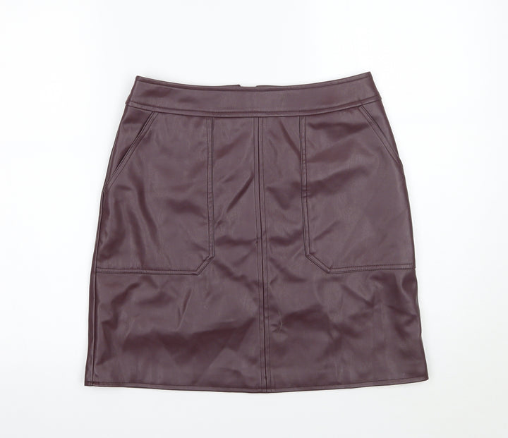 Warehouse Womens Purple A-Line Skirt Size 10