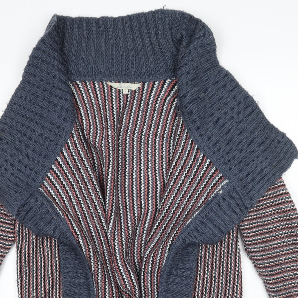 Peacocks Womens Pink Striped  Cardigan Jumper Size 14