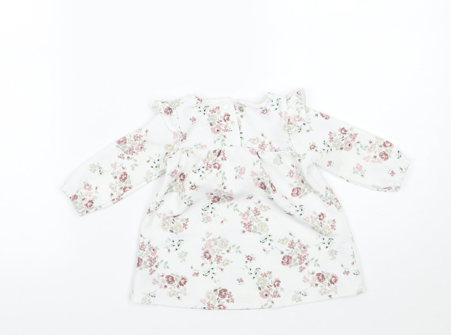 TU Girls White Floral  Basic Blouse Size 0-3 Months