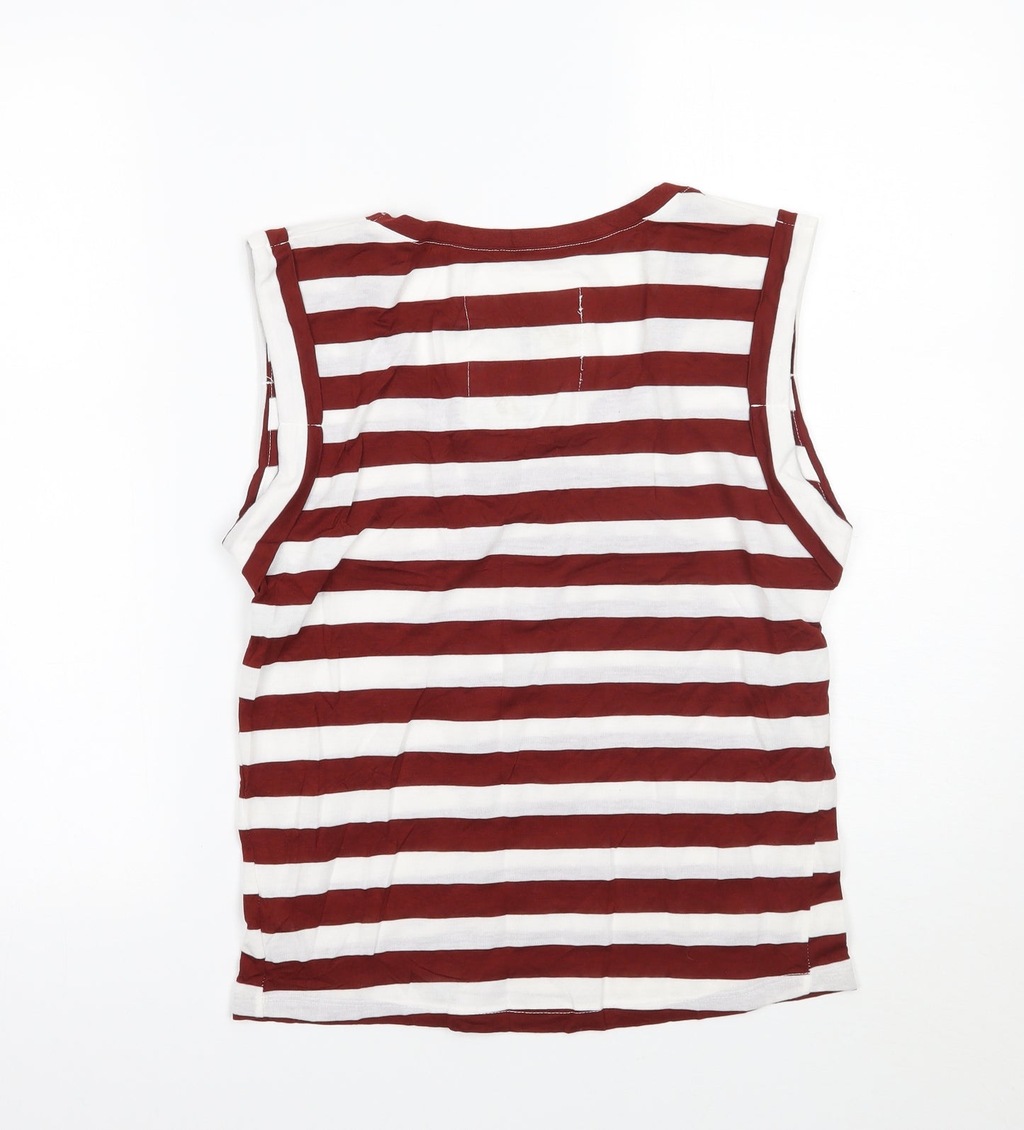 Select Womens Brown Striped  Basic T-Shirt Size 12