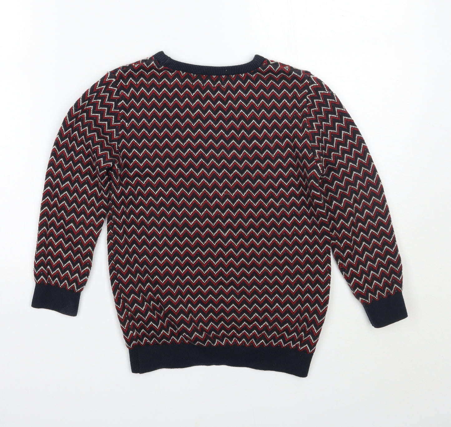 River Island Boys Blue Geometric  Pullover Jumper Size 5-6 Years