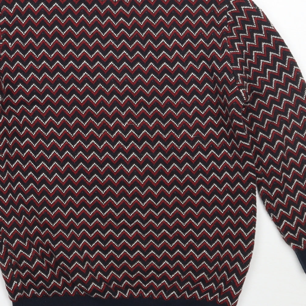 River Island Boys Blue Geometric  Pullover Jumper Size 5-6 Years