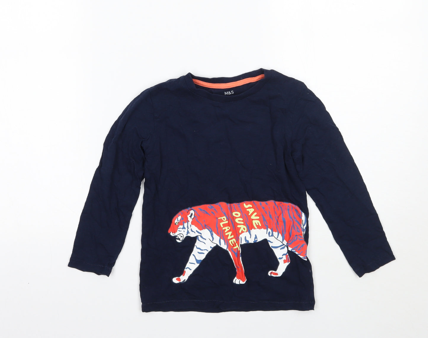 Marks and Spencer Boys Blue   Basic T-Shirt Size 3-4 Years