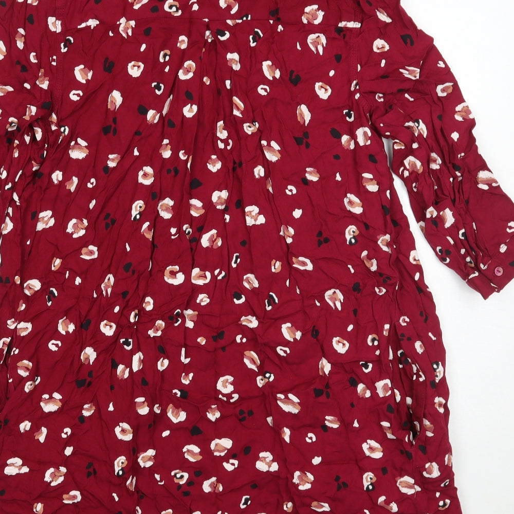NEXT Womens Pink Animal Print  Basic Button-Up Size 14