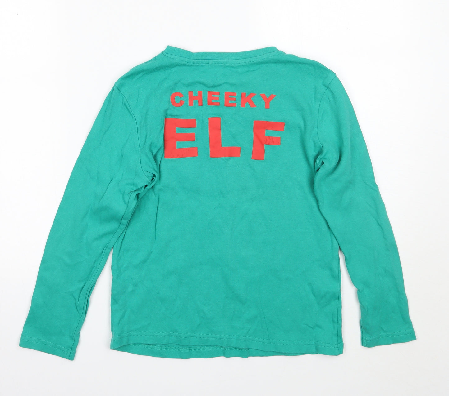 George Girls Green   Basic T-Shirt Size 9-10 Years  - Christmas