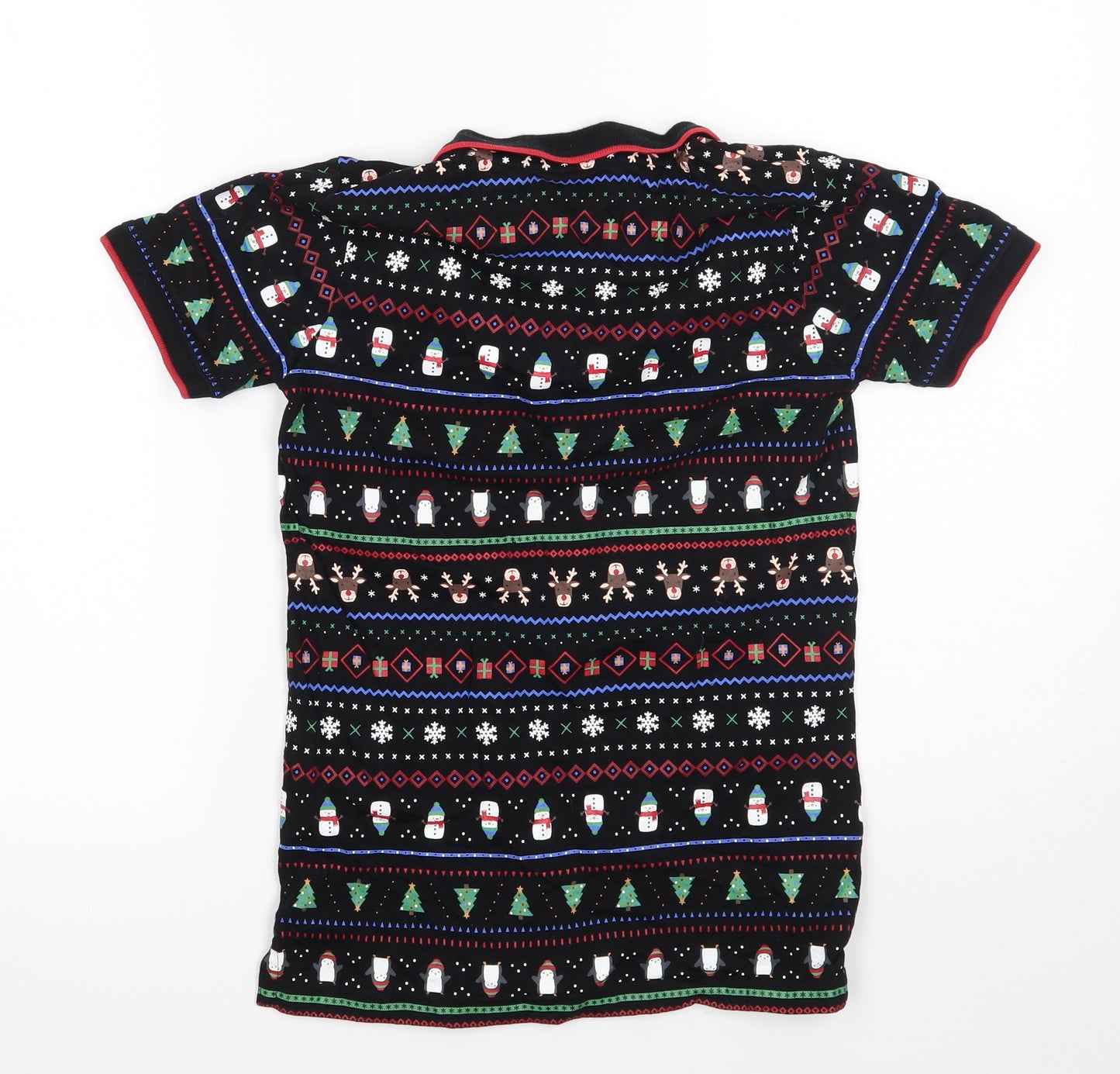 Nutmeg Boys Black Geometric  Basic Polo Size 10-11 Years  - Christmas