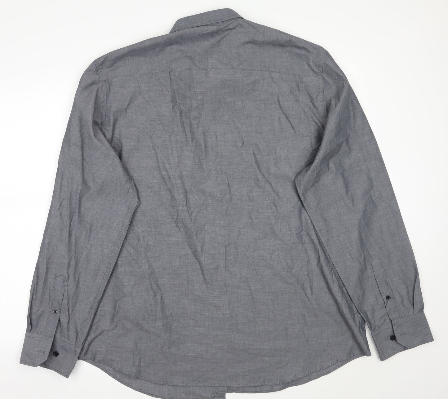 F&F Mens Grey    Button-Up Size 17.5