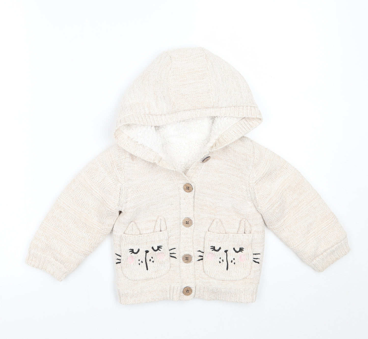 Nutmeg Girls Beige   Cardigan Jumper Size 2 Years