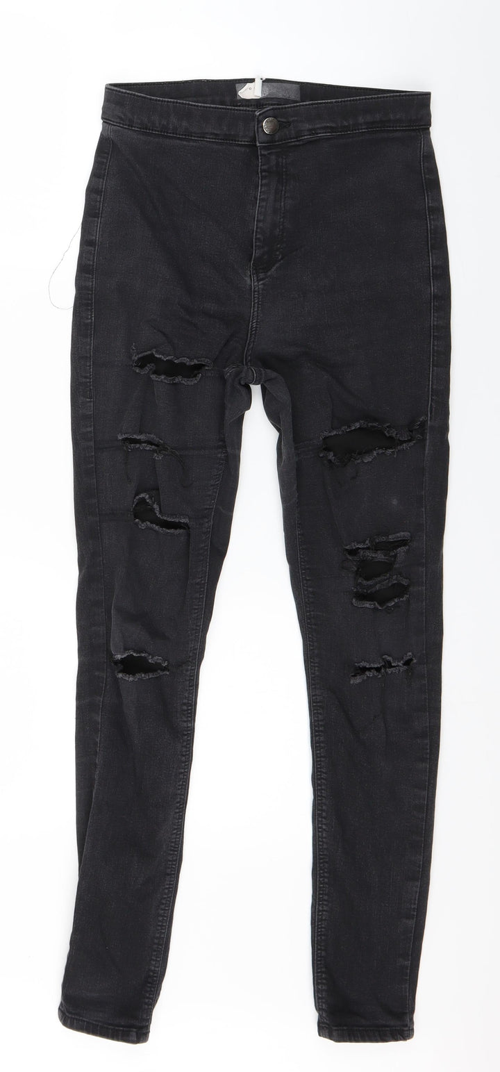 Topshop Womens Black  Denim Skinny Jeans Size 28 in L25 in