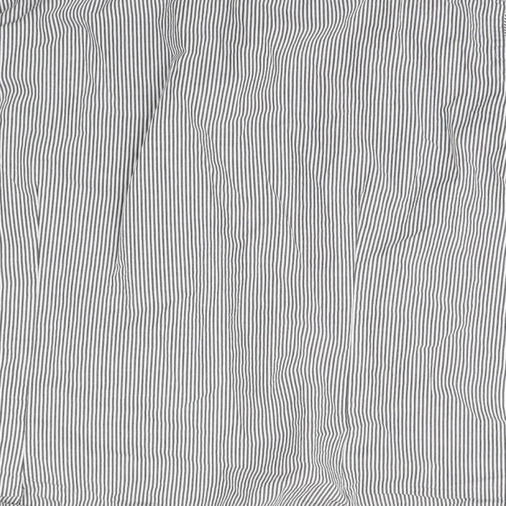 Peacocks Mens Grey Striped   Button-Up Size L