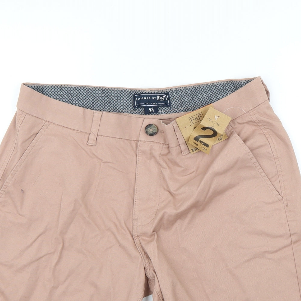 F&F Mens Brown   Chino Shorts Size 34