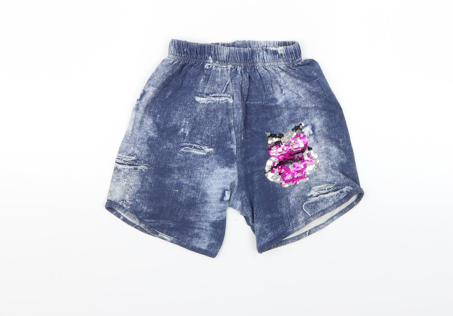 bebe Girls Blue  Denim Sweat Shorts Size 9 Years