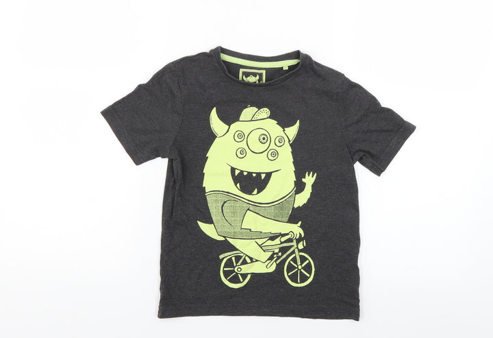 TU Boys Grey   Pullover T-Shirt Size 4-5 Years  - Monster Print