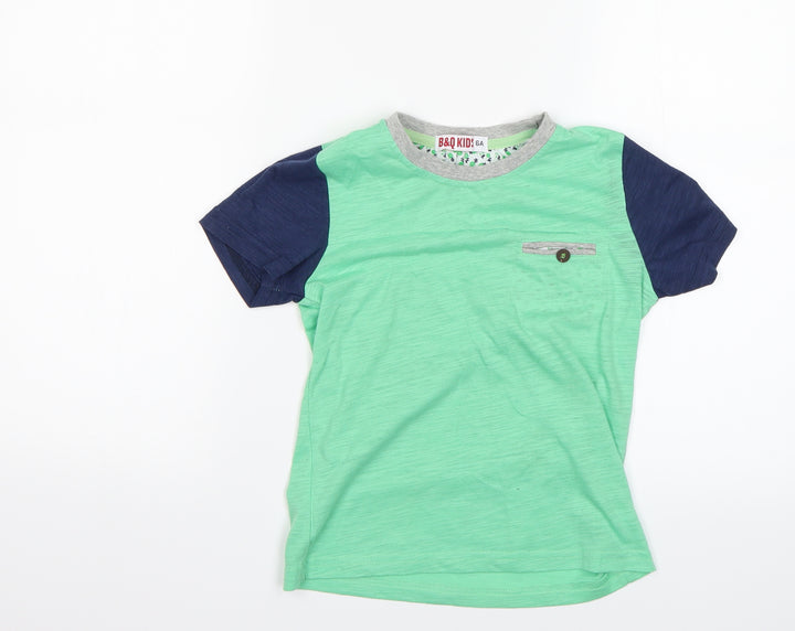 B&Q Kids Boys Green  Jersey Basic T-Shirt Size 6 Years