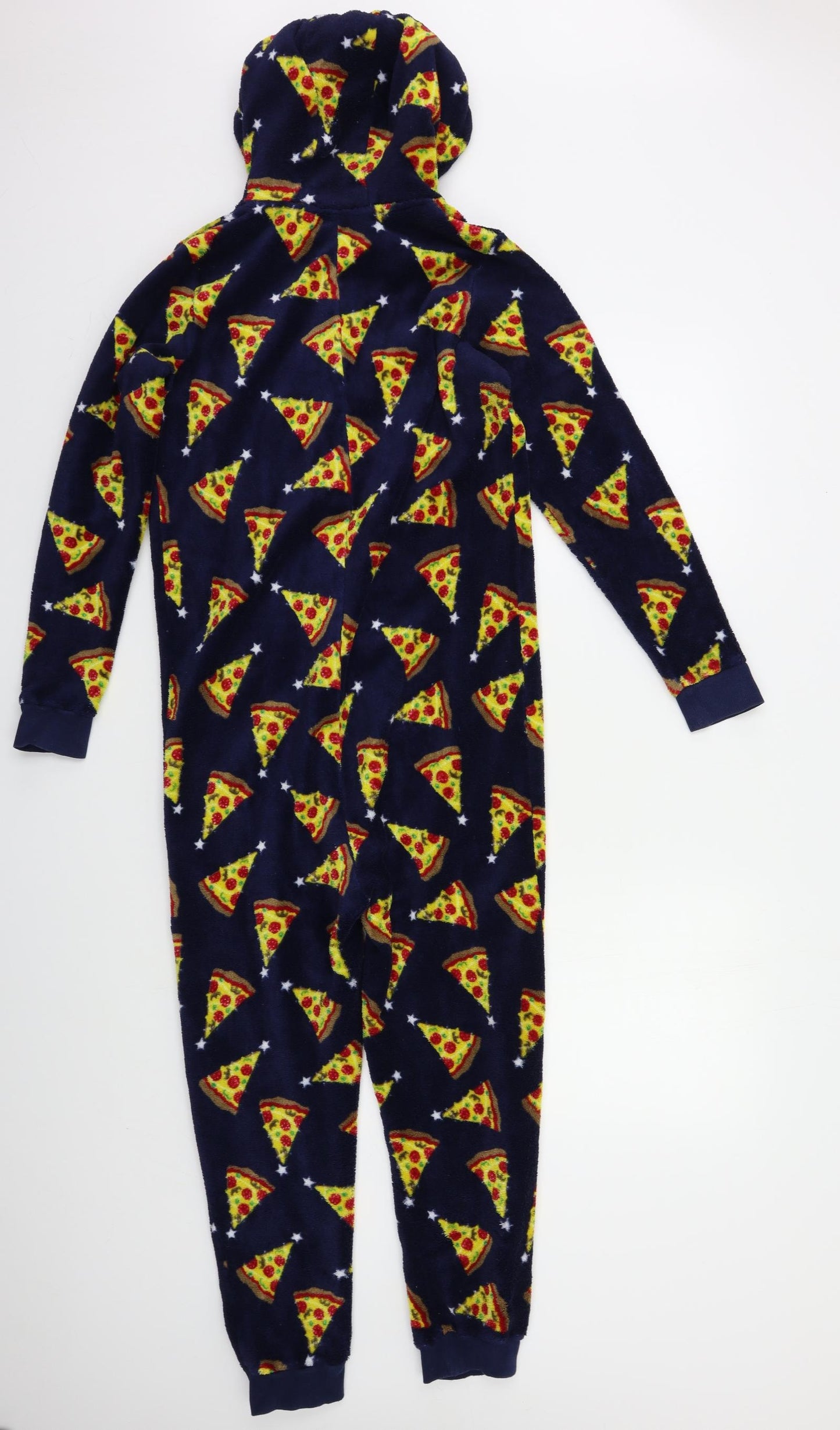 Preworn Girls Blue Geometric   Bodysuit Size 11 Years  - Pizza