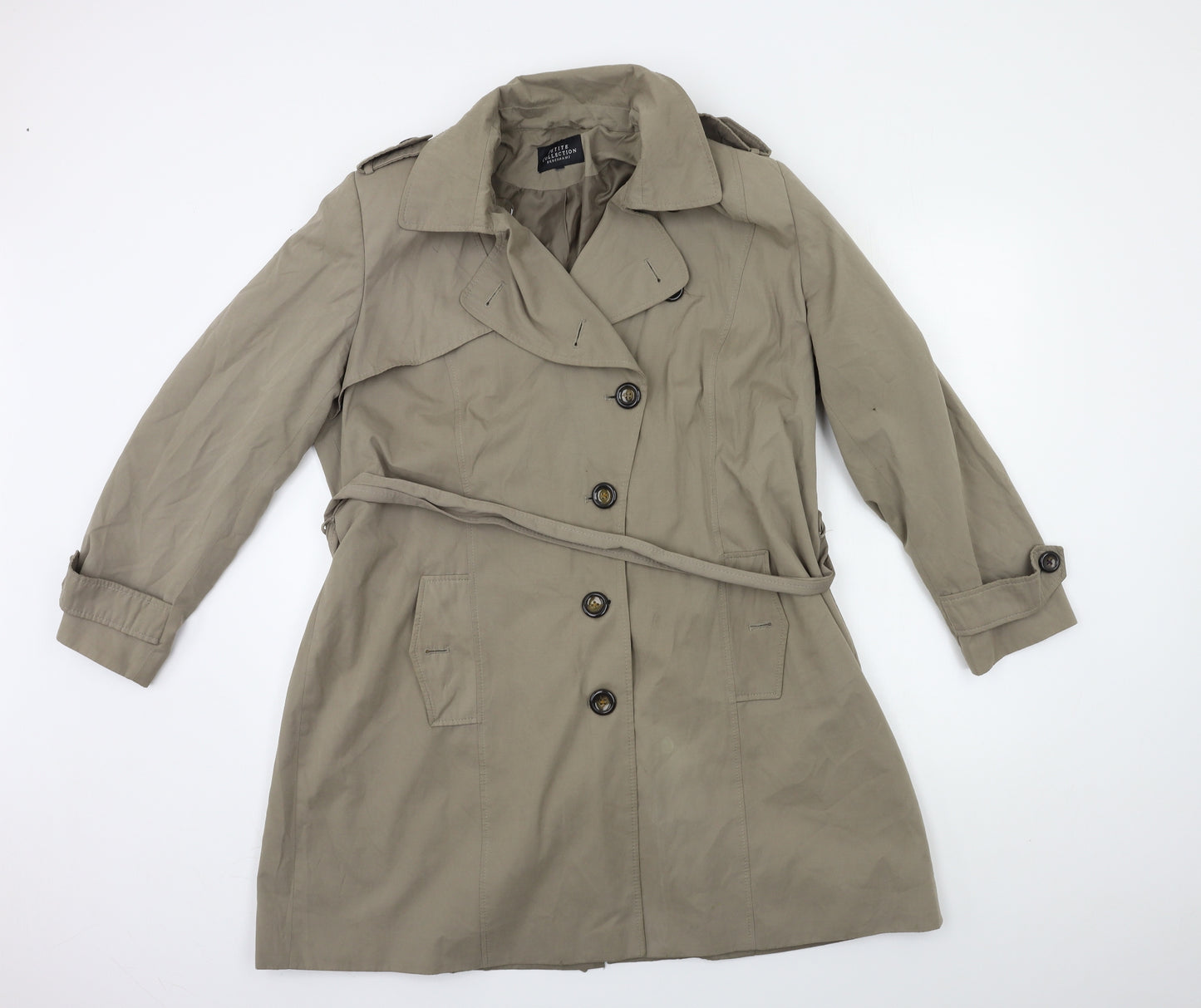 Debenhams Womens Beige   Trench Coat Coat Size M