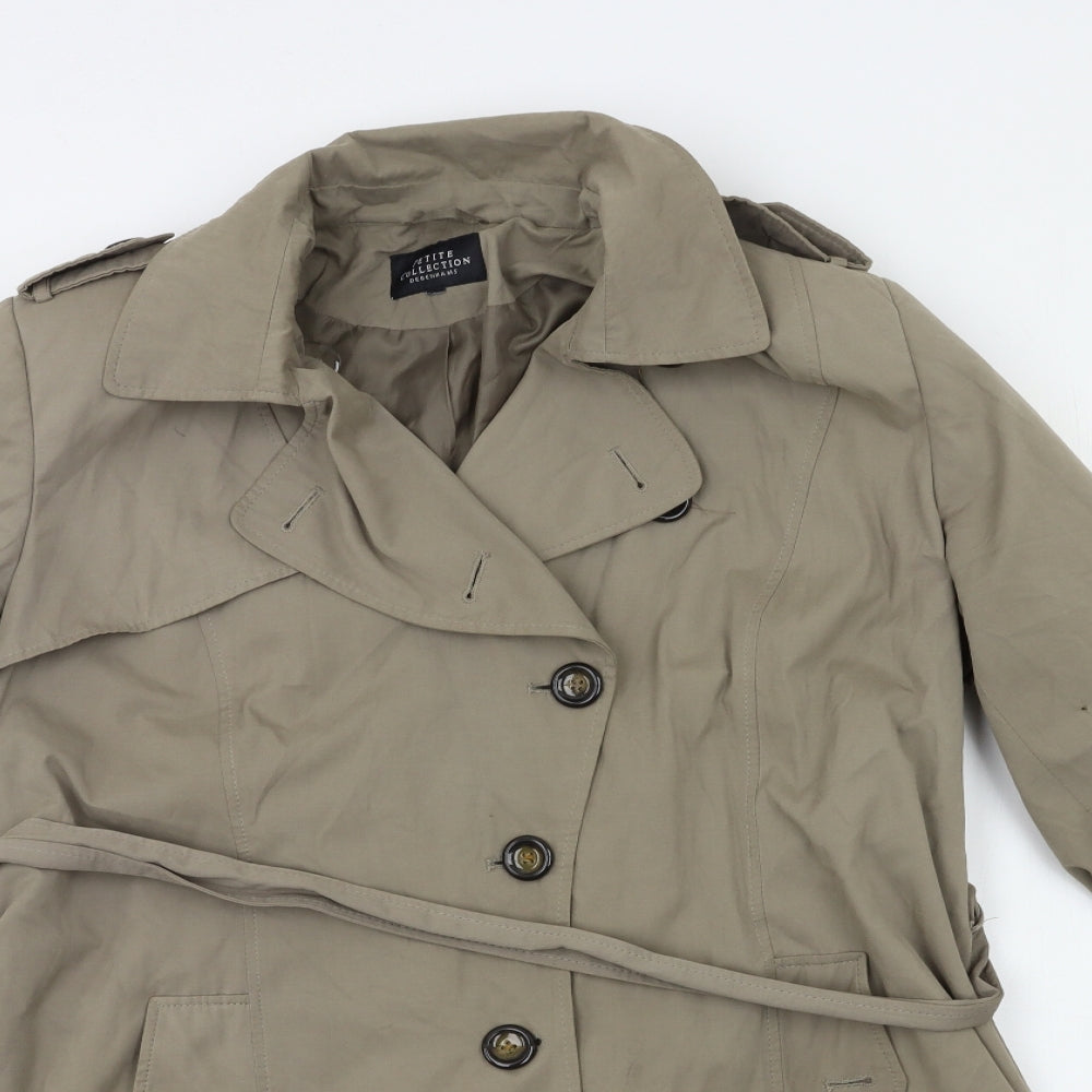 Debenhams Womens Beige   Trench Coat Coat Size M