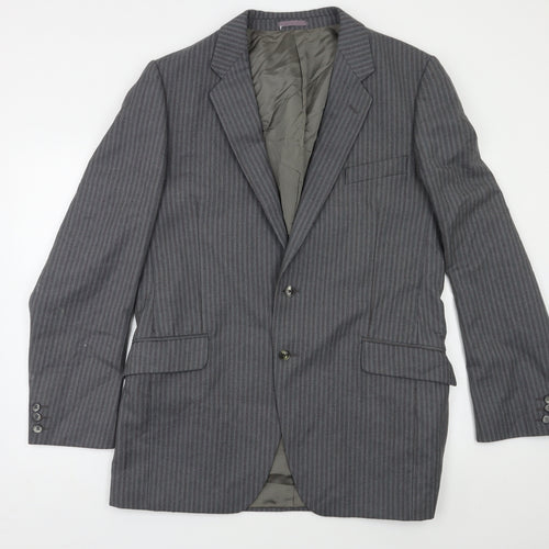 Charles Blades Mens Grey Striped  Jacket Blazer Size 42