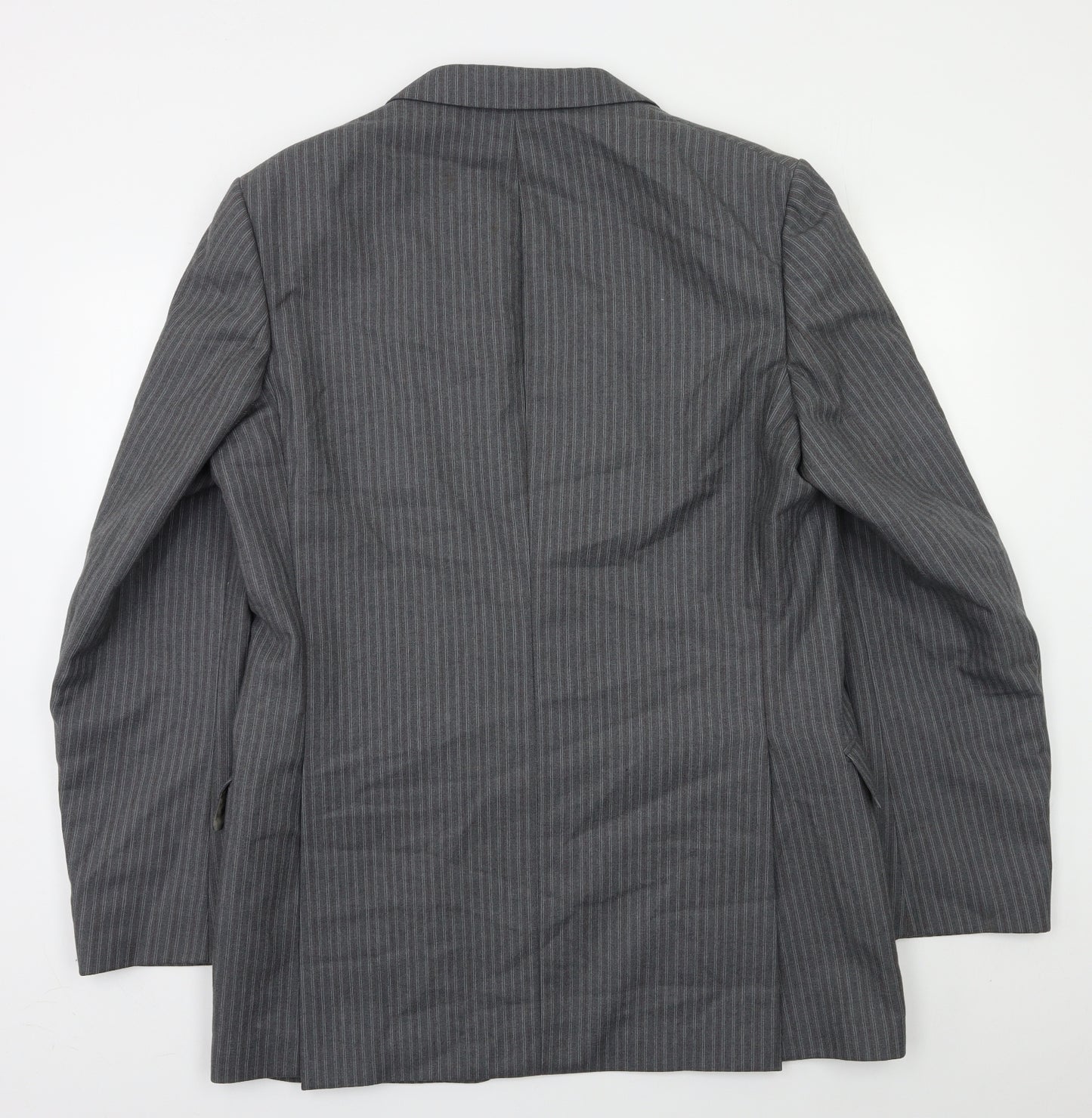 Charles Blades Mens Grey Striped  Jacket Blazer Size 42
