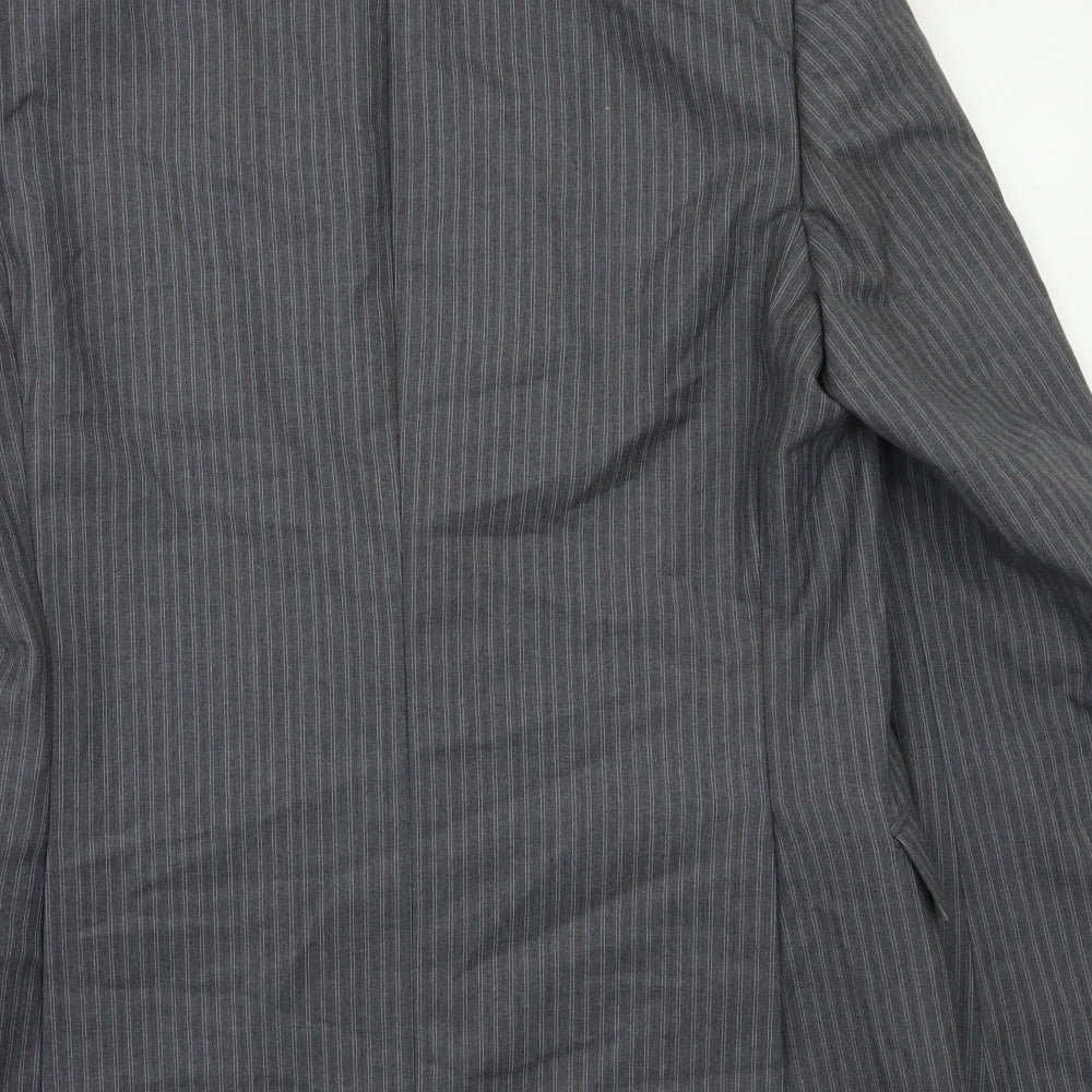 Charles Blades Mens Grey Striped  Jacket Blazer Size 42