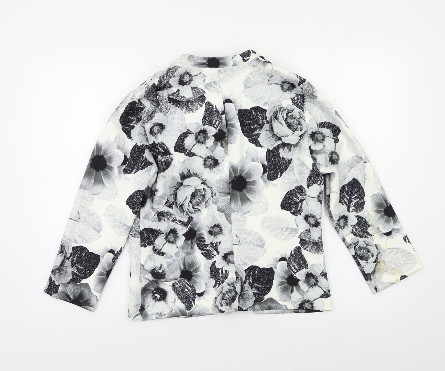 Papaya Womens Grey Floral  Jacket Blazer Size 10