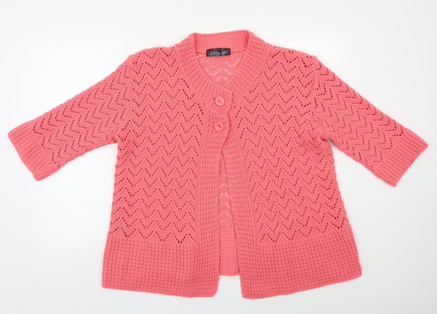 Lady Ice Womens Pink   Cardigan Jumper Size L
