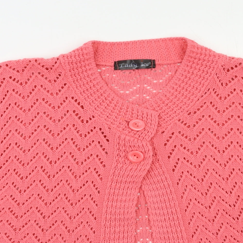 Lady Ice Womens Pink   Cardigan Jumper Size L