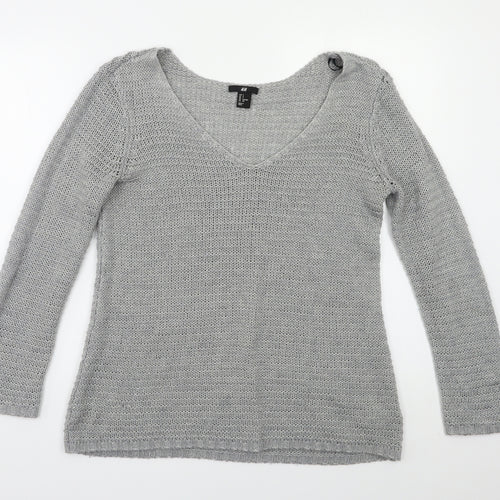 H&M Womens Grey   Pullover Jumper Size S
