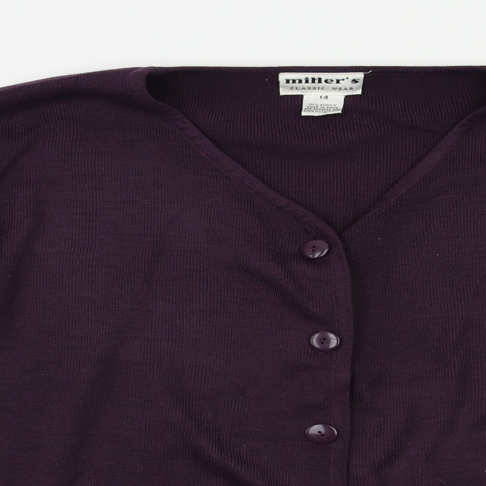 Miller's Womens Purple   Cardigan Jumper Size 14