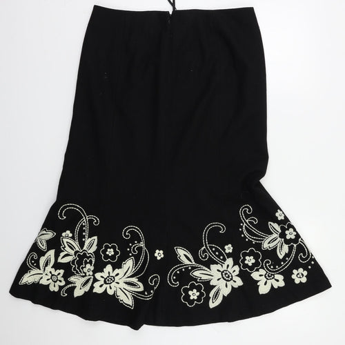 CC Womens Black Floral  Flare Skirt Size 12