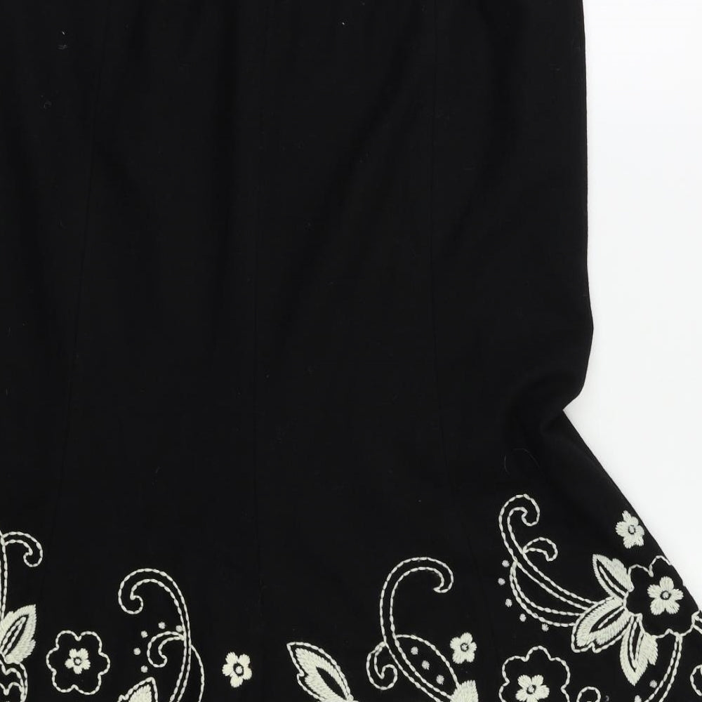 CC Womens Black Floral  Flare Skirt Size 12