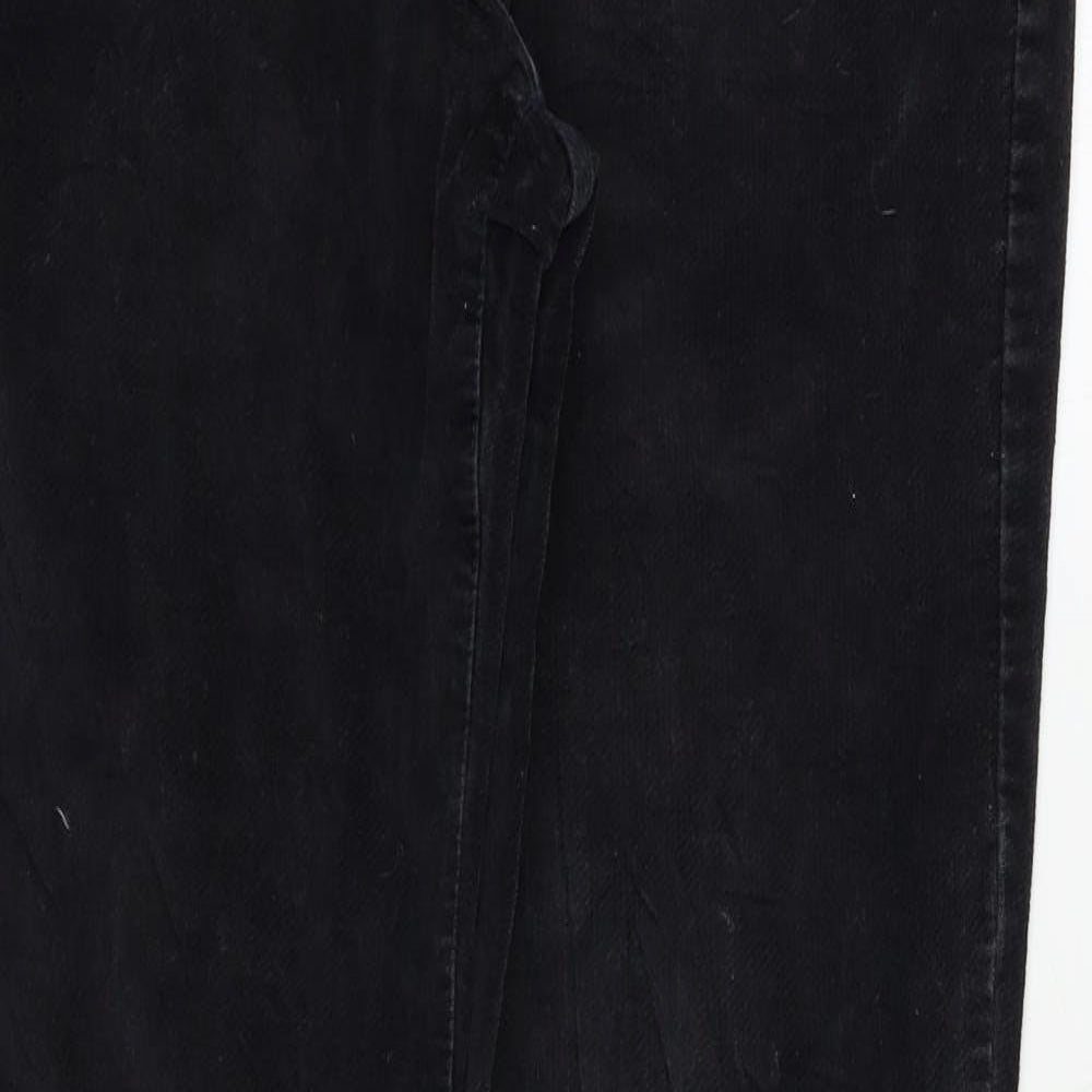 Massimo Dutti Womens Black  Corduroy Straight Jeans Size 12 L30 in