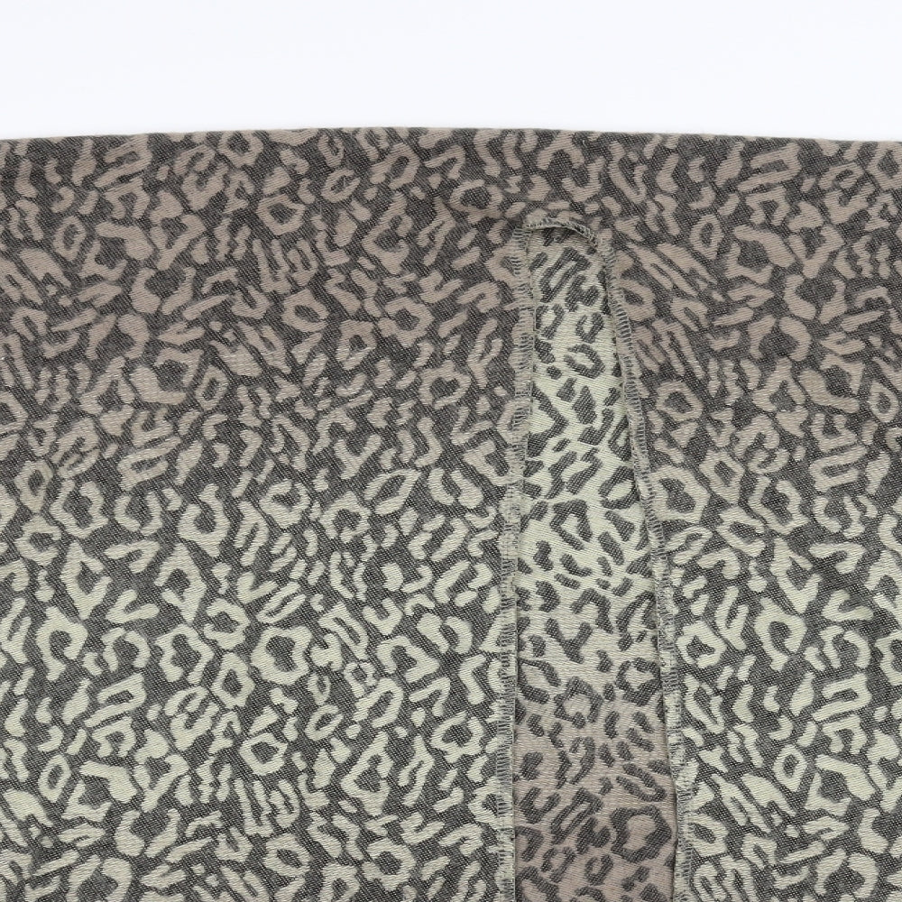 BHS Womens Brown Animal Print Knit Jacket Poncho One Size