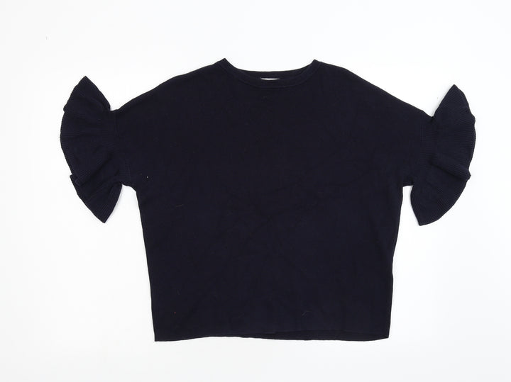 Warehouse Womens Blue Knit Pullover Jumper Size 14