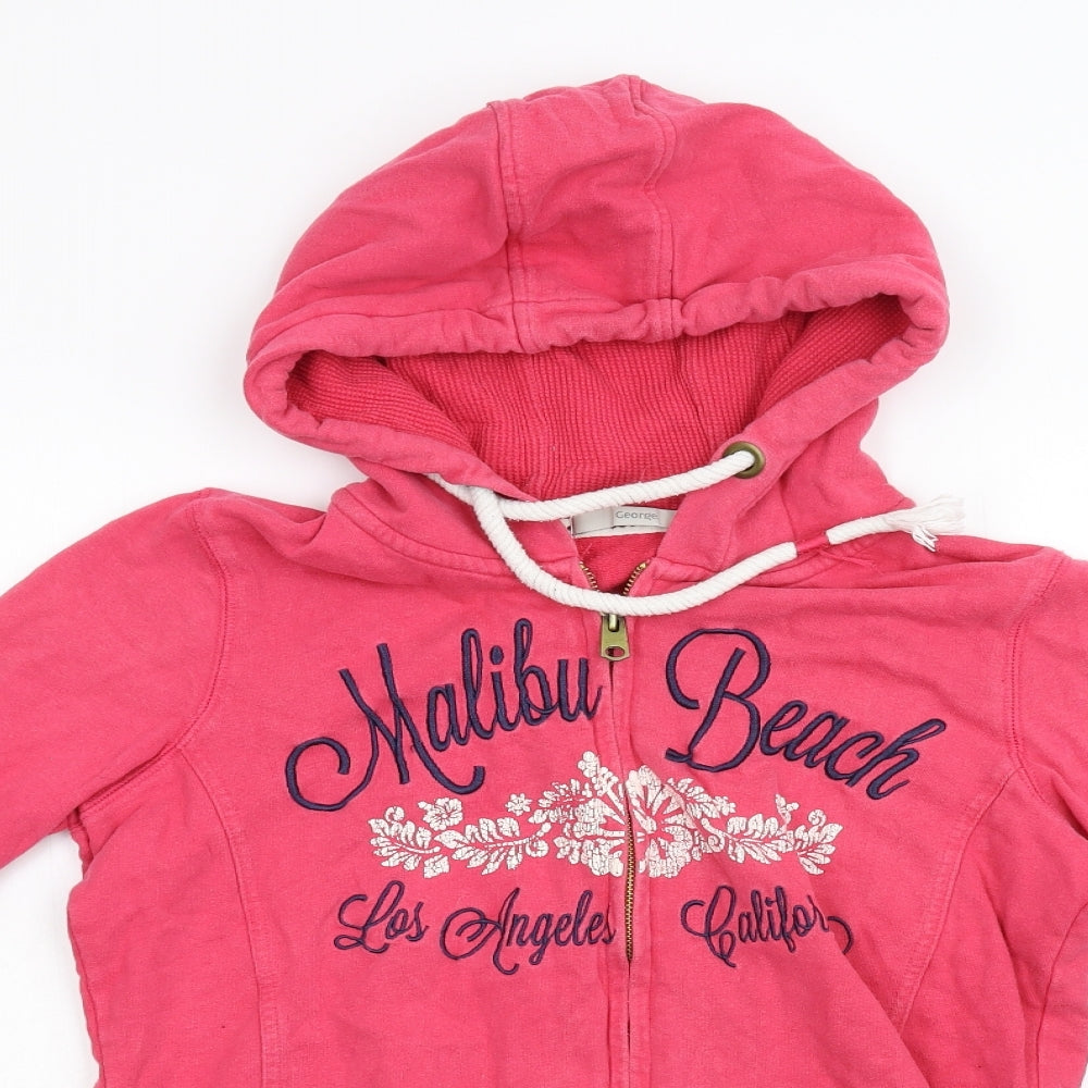 George Womens Pink   Full Zip Hoodie Size 12