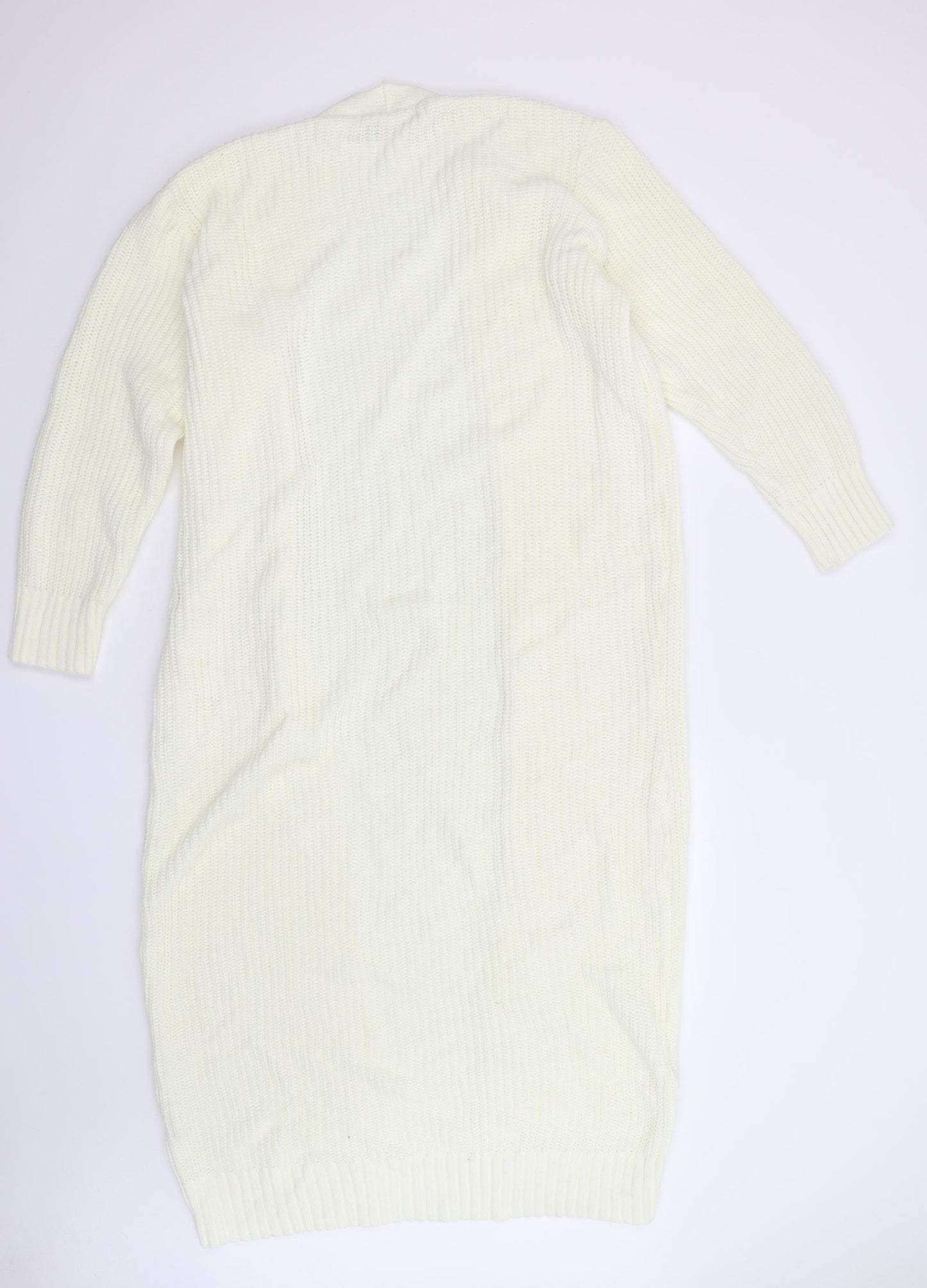 Pretty Little Thing Womens Ivory  Knit Cardigan Jumper Size 10