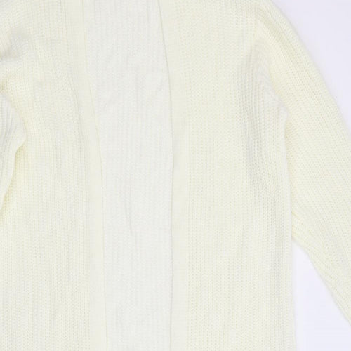 Pretty Little Thing Womens Ivory  Knit Cardigan Jumper Size 10