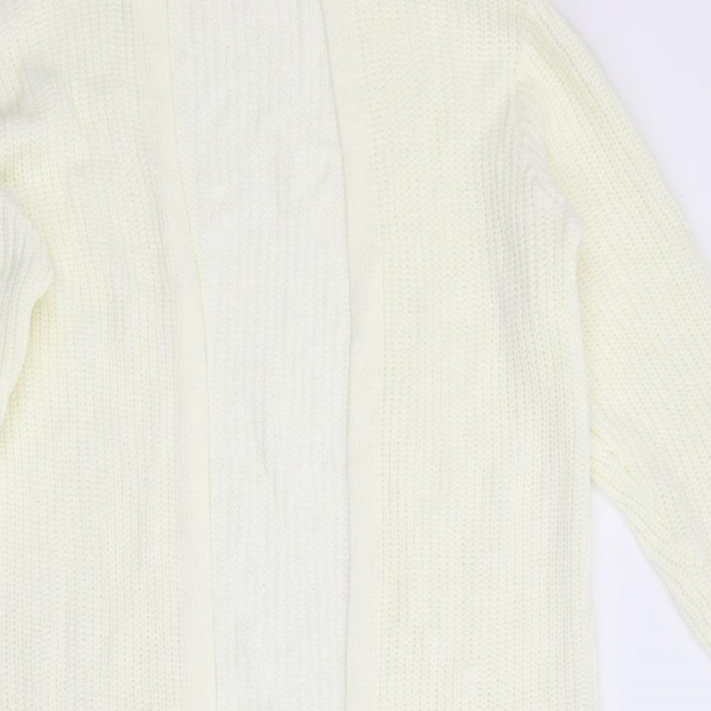 Pretty Little Thing Womens Ivory  Knit Cardigan Jumper Size 10
