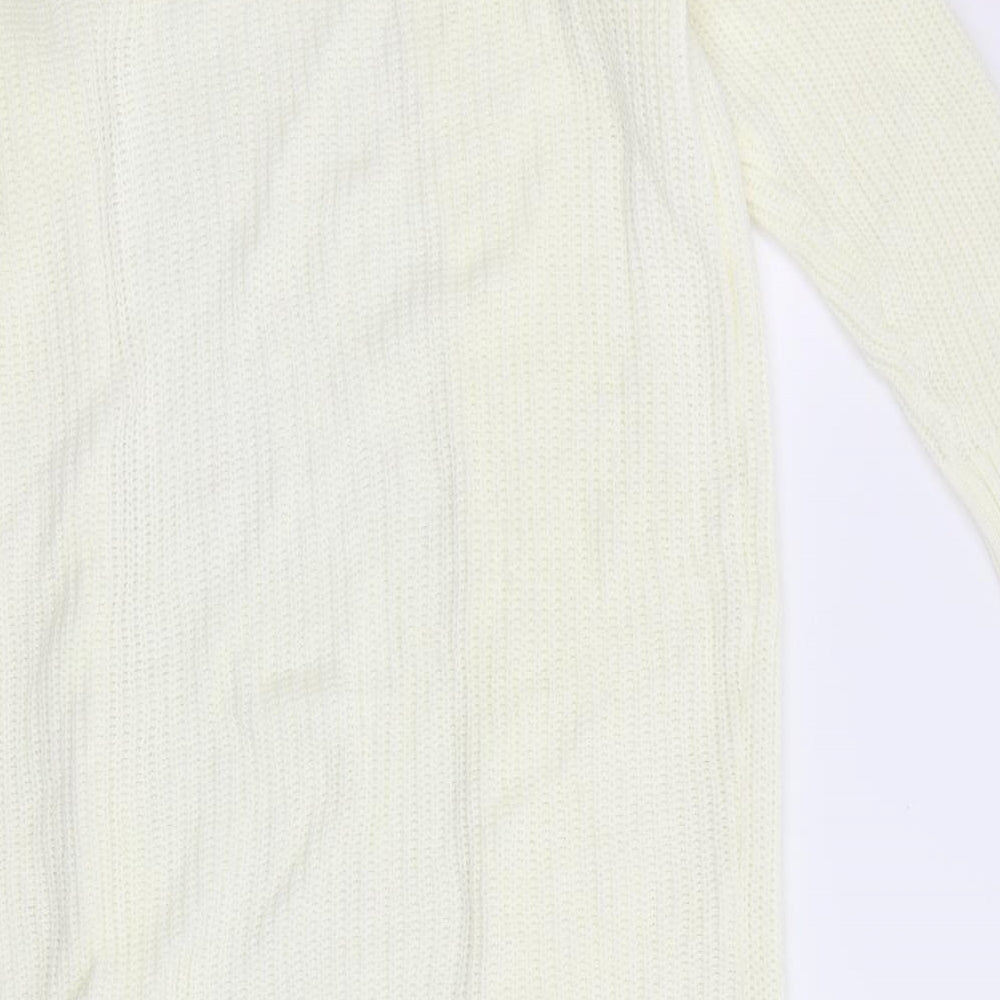 Pretty Little Thing Womens Ivory  Knit Cardigan Jumper Size 10