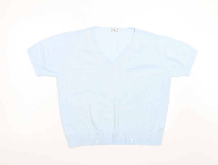 Berkertex Womens Blue Knit Pullover Jumper Size 18
