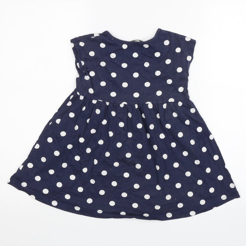 George Girls Blue Polka Dot  Shift  Size 5-6 Years